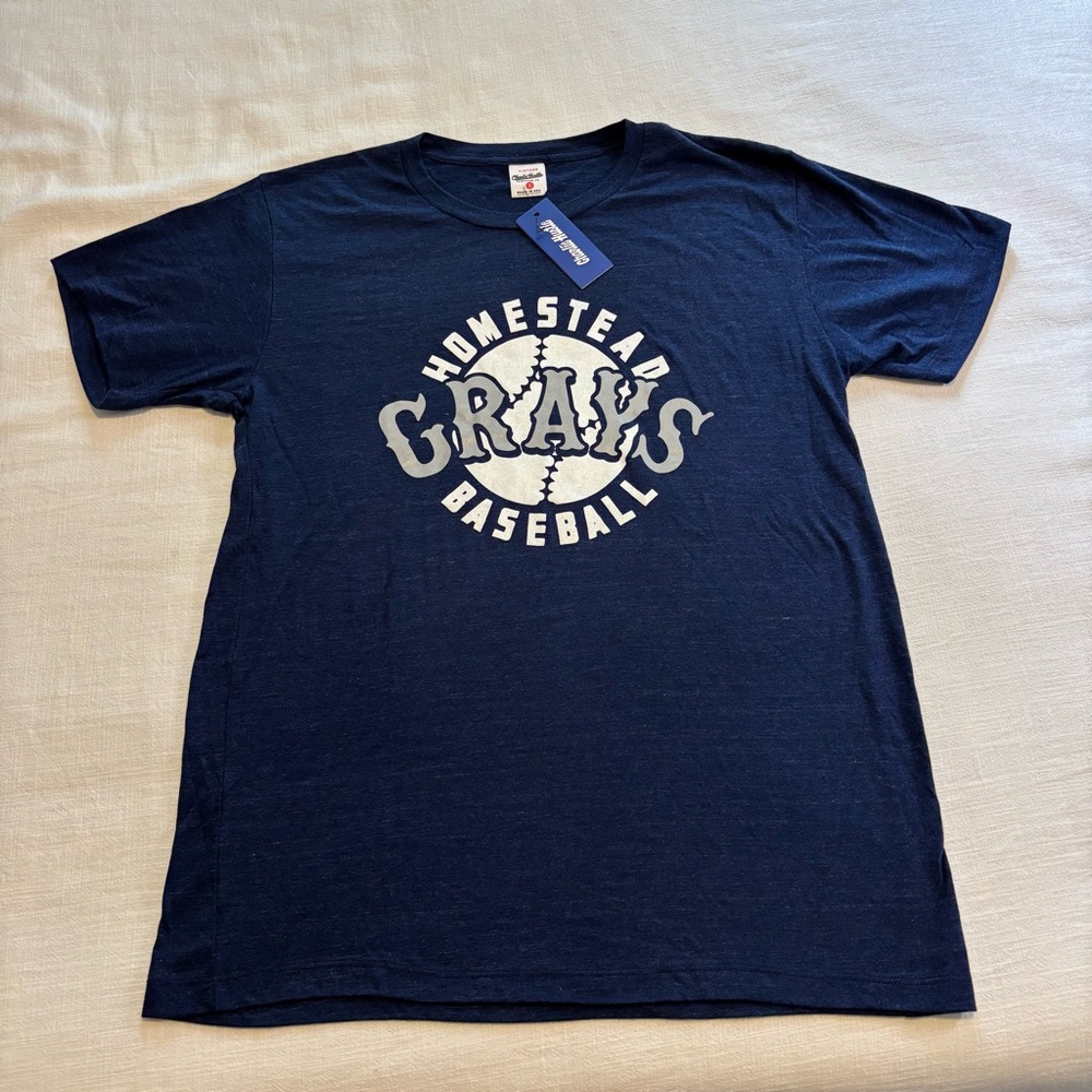 Men’s Charlie Hustle Homestead Grays Baseball Logo Navy T-Shirt